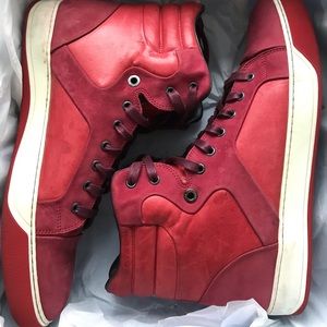 Lanvin red high top sneakers